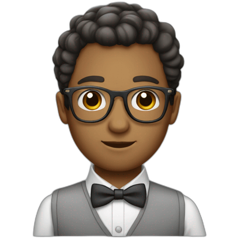 Need wearing a propeller beanie, taped horn-rimmed glasses, a bow tie, and a pocket protector  emoji