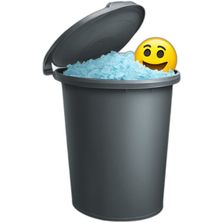 macron in trashcan emoji