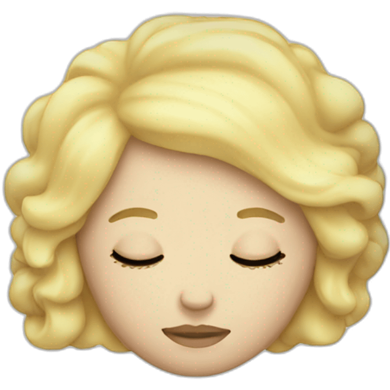 blonde woman sleeping pillow emoji