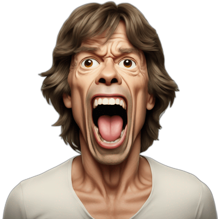 Mick Jagger screaming emoji