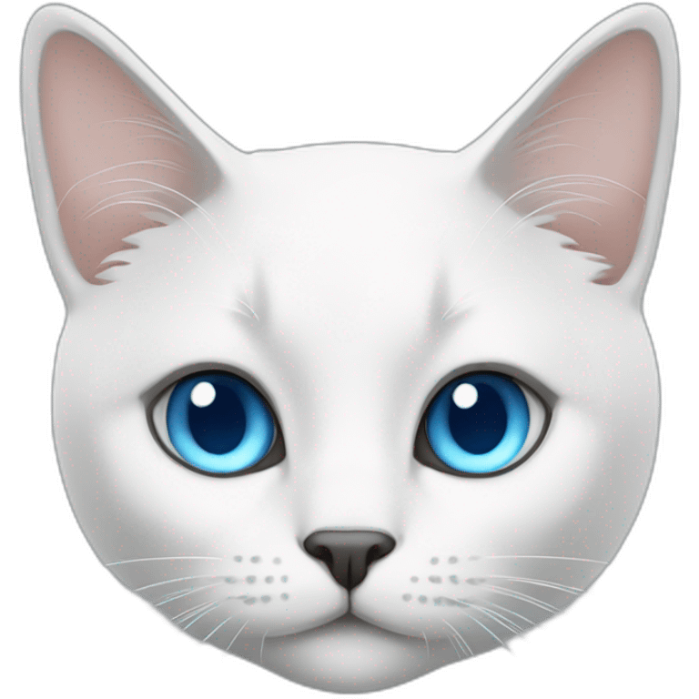 White Bermin cat with blue eyes emoji