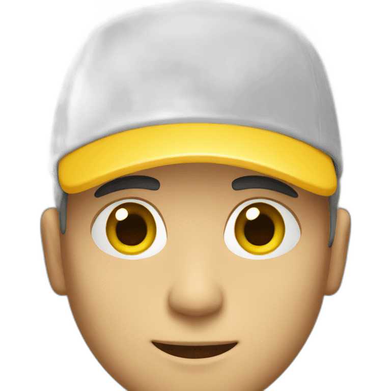 White man with yellow cap emoji