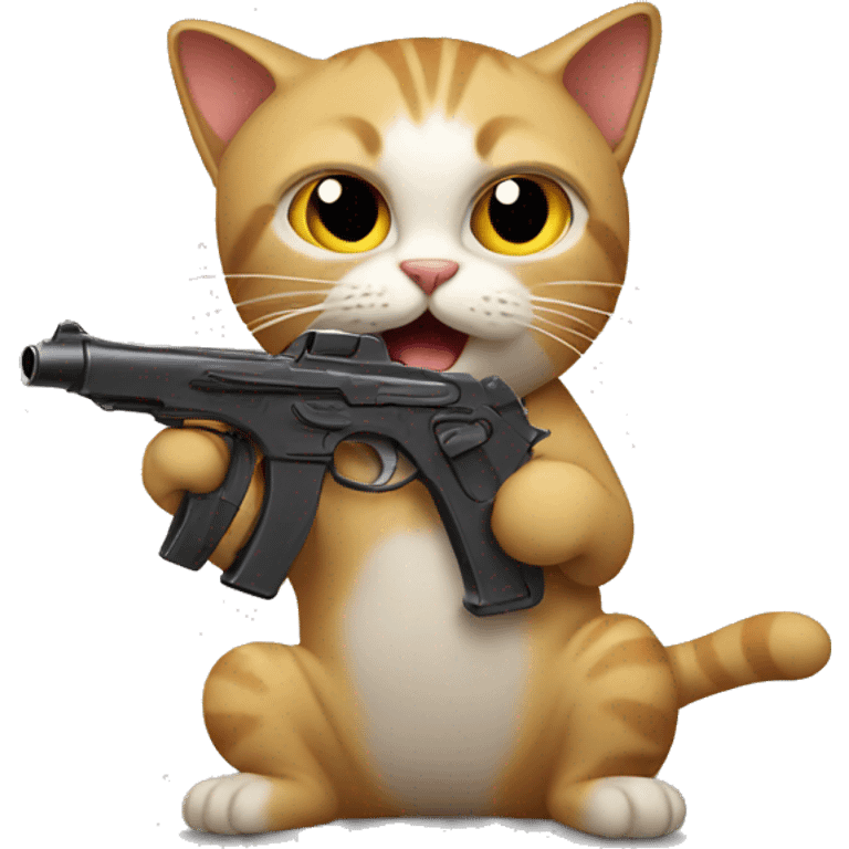 cat holding gun emoji