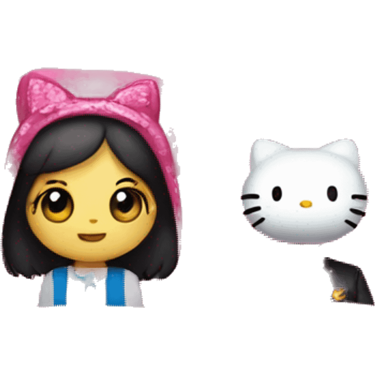 Hello kitty and her bf in the cinema emoji