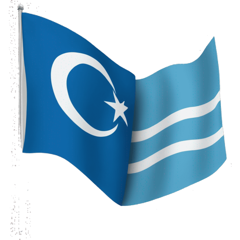 Blue Turkish flag with two white stripes one above one with 1cm distance from above and the same below emoji