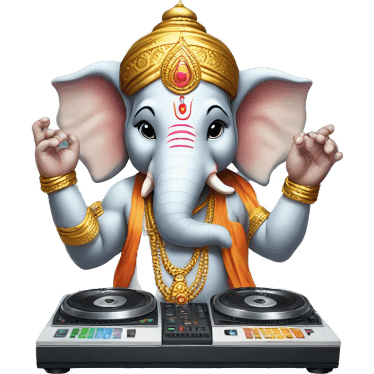 lord ganesh playing DJ emoji