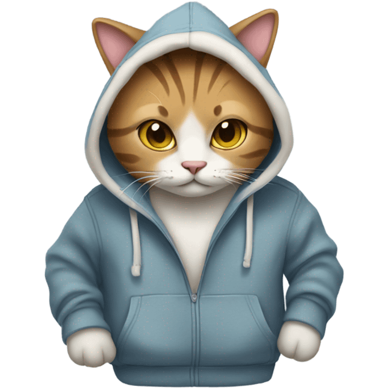 Cat wearing hoodie emoji