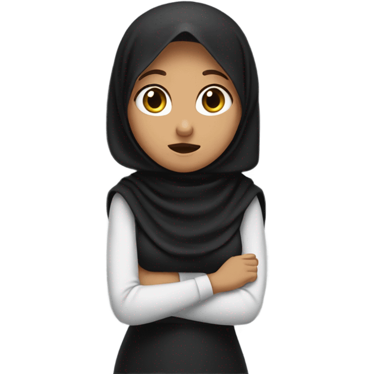 girl wearing black hijab smacking forehead  emoji