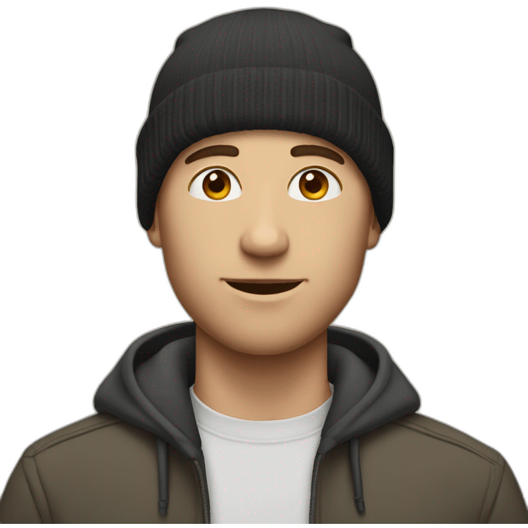 White man with beanie emoji