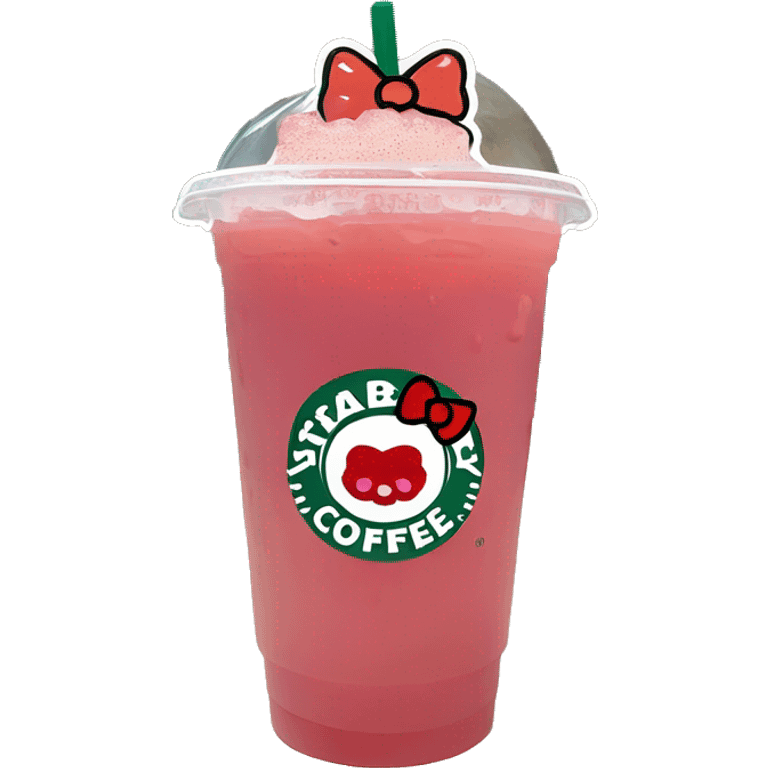 hello kitty starbucks strawberry drink emoji