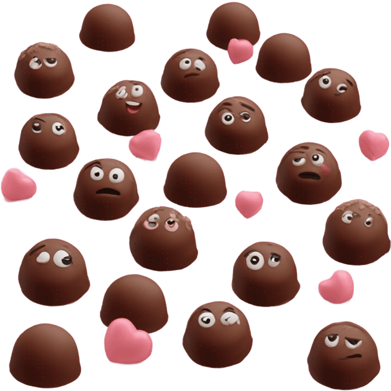 4 chocolate truffles in a pastel pink box emoji