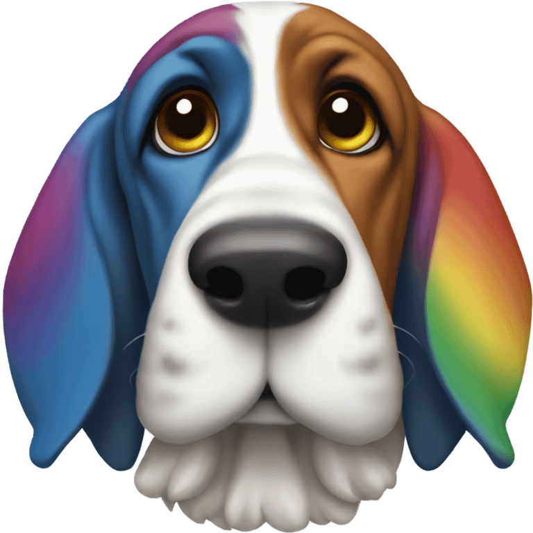 Rainbow basset hound emoji