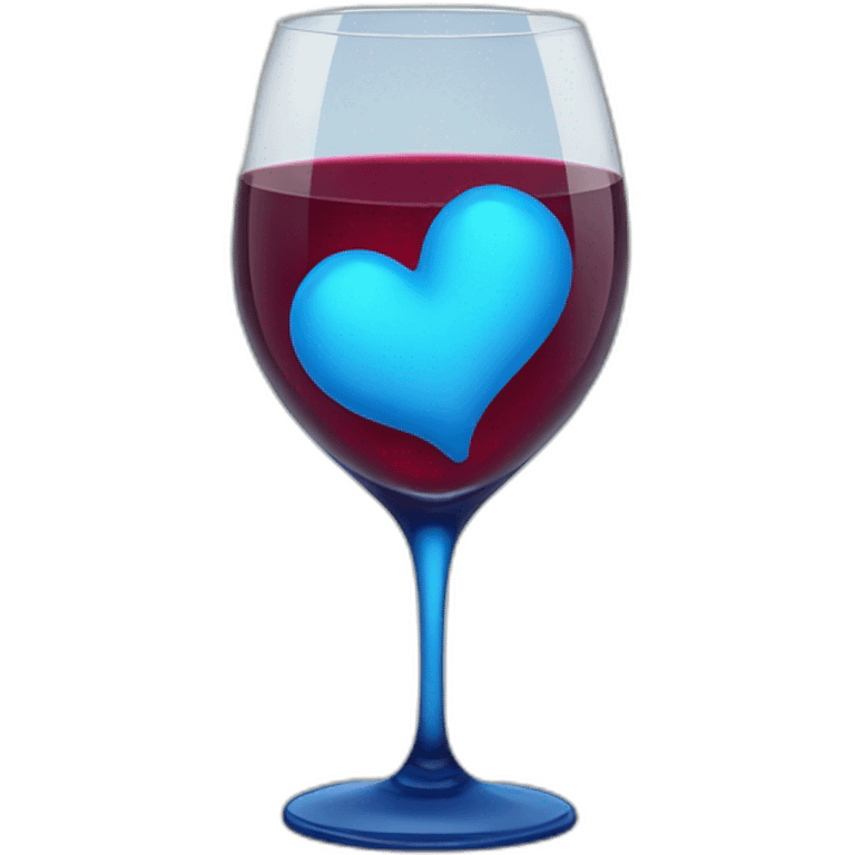 blue heart with wine glass emoji