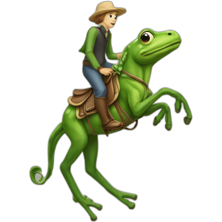 Grenouille sur un cheval emoji