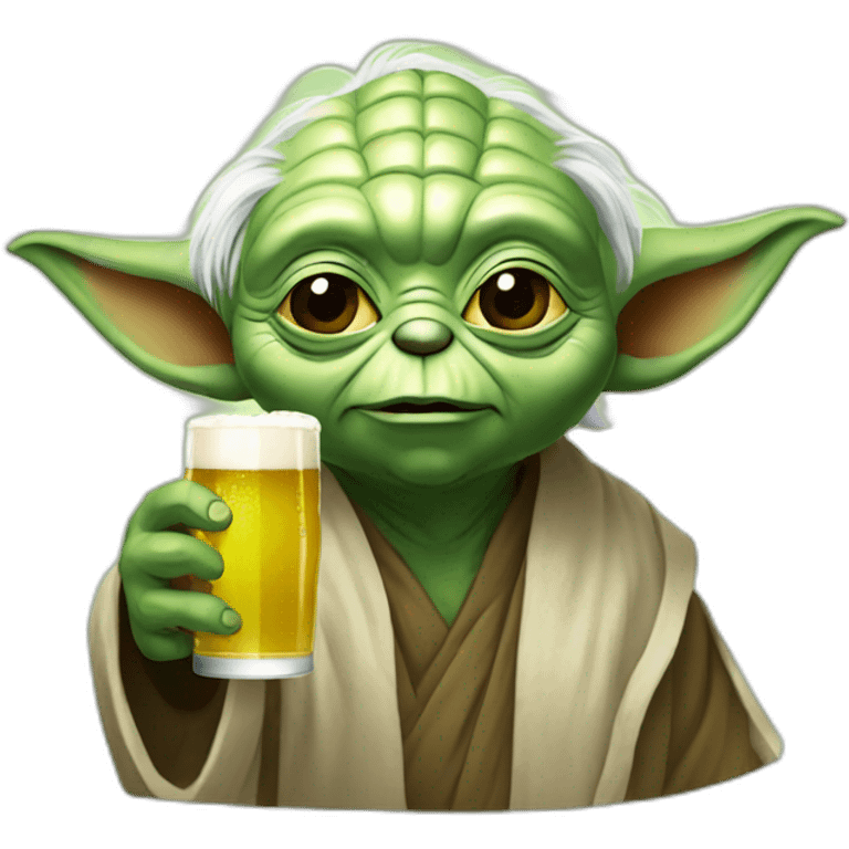 Yoda drink beer emoji