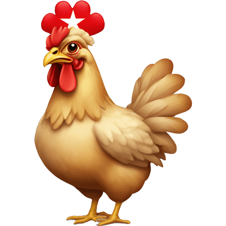 chicken with the color of flag turkey emoji