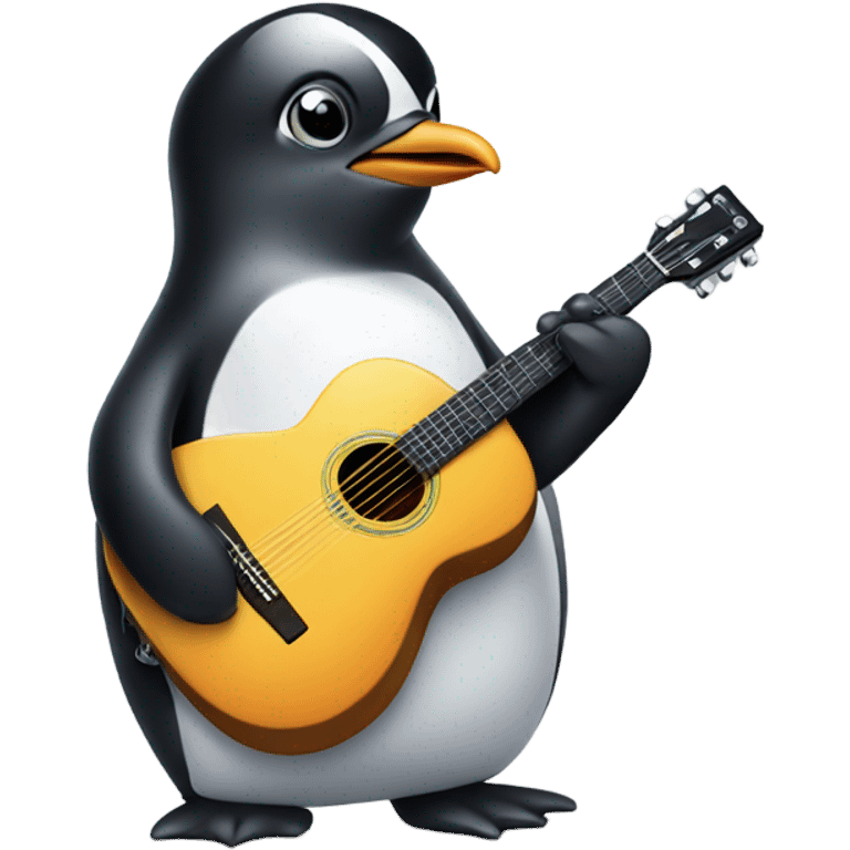 Penguin guitar  emoji