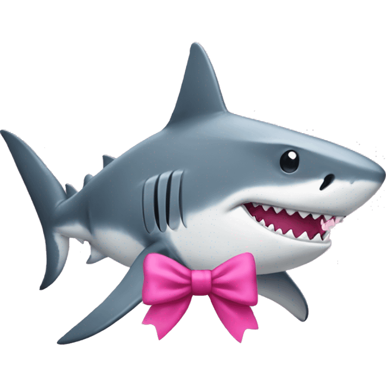 Shark with a pink bow emoji