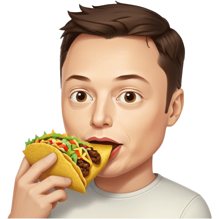 Elon musk eating a taco emoji