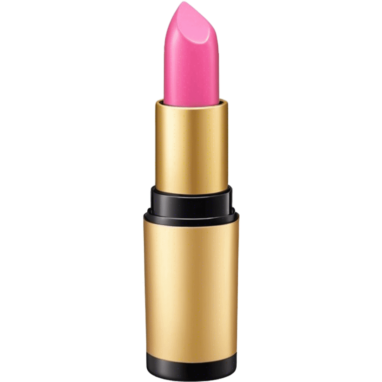 Pink lipstick with gold and black tube emoji