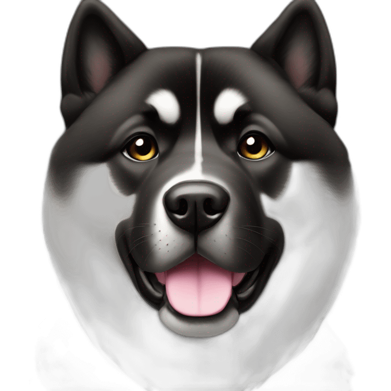 black akita americain with diamond emoji