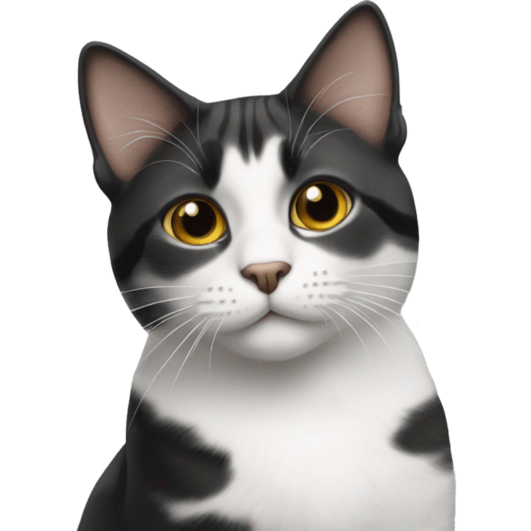 black and white tabby cat emoji