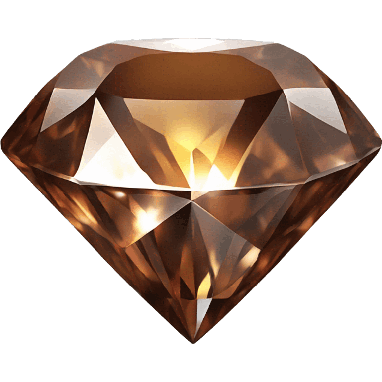 Realistic isolated shiny sparkling brown diamond with siny pin added. emoji