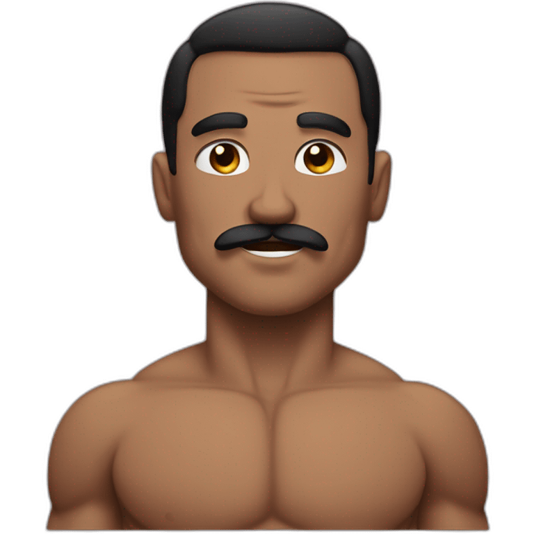 muscular man with black mustache emoji