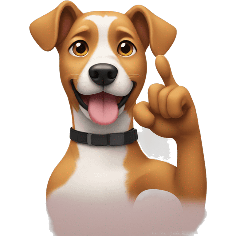 Dog doing an OK sign emoji