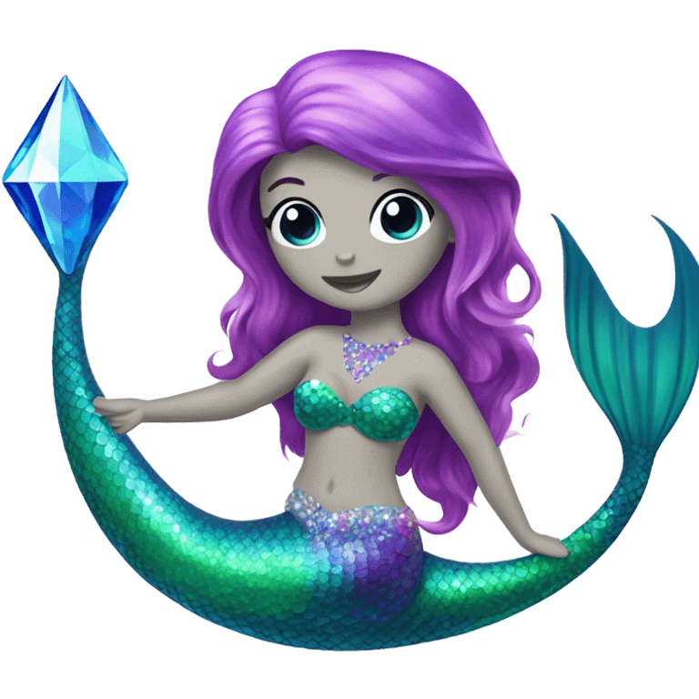 Mermaid with crystal tail emoji