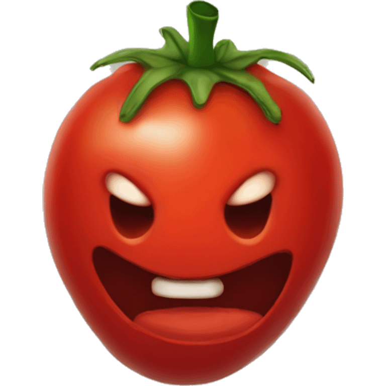 A diabolical red tomatoe emoji