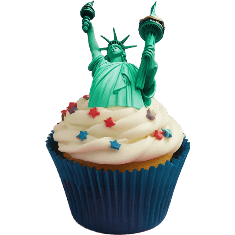 Statue of Liberty on a cupcake emoji