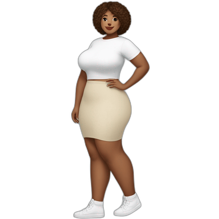 full body curvy-beauty-long-white-socks small lifted skirt both sides emoji