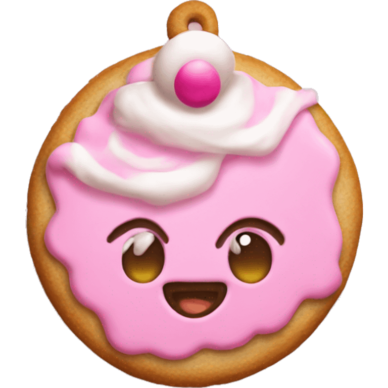 Pink Christmas cookie  emoji