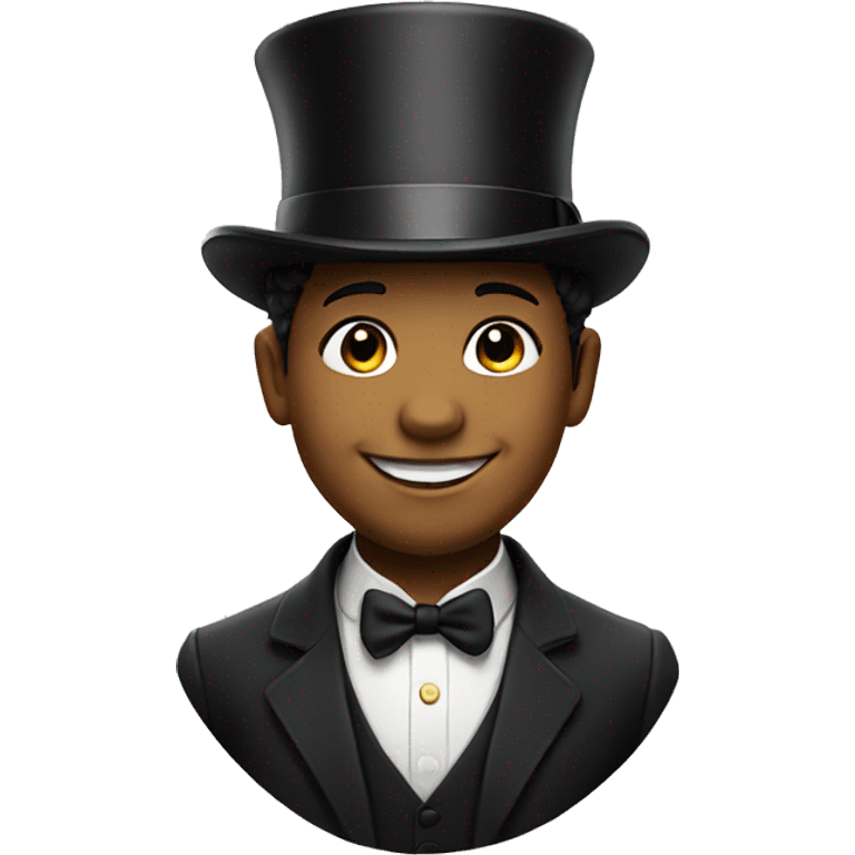 Smiling boy in top hat emoji