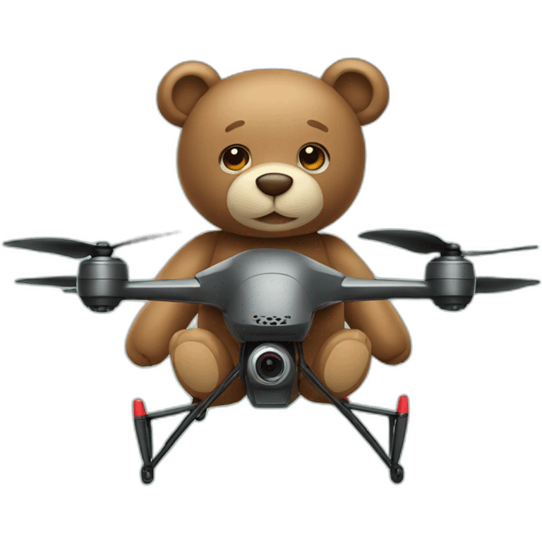 Teddy bear riding a drone  emoji