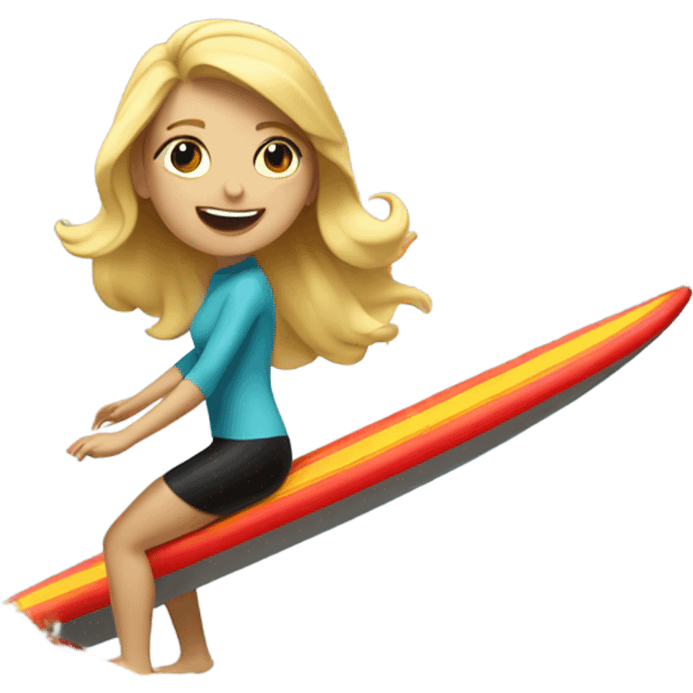 blonde girl surfing  emoji