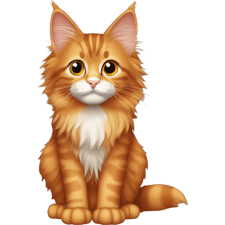 small orange maine coon cat emoji