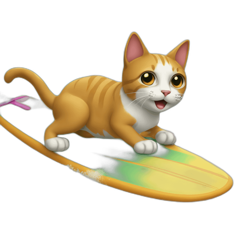 Cat on surfboard emoji