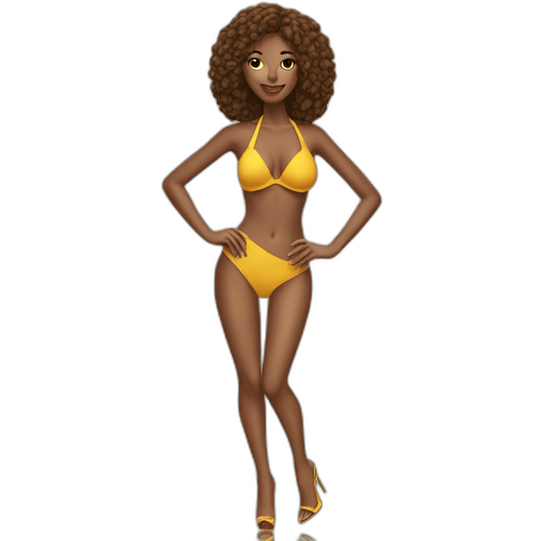 sexy woman on high heels swim suit long legs emoji