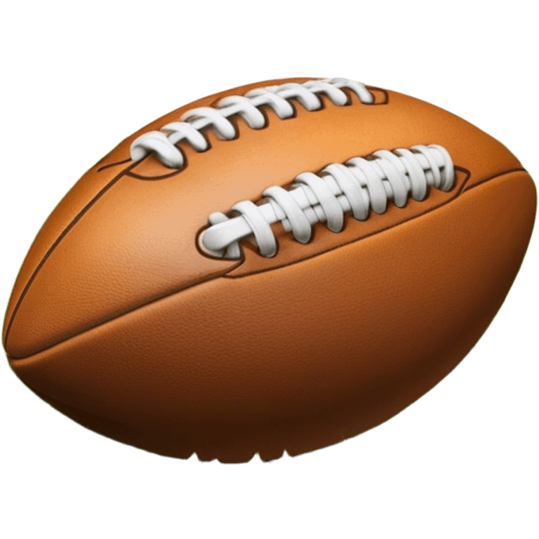 Cinematic Realistic image of an AFL ball resting on a lush, grassy field, showcasing weathered leather textures and intricate markings, bathed in soft, natural lighting that emphasizes its iconic role in the game emoji