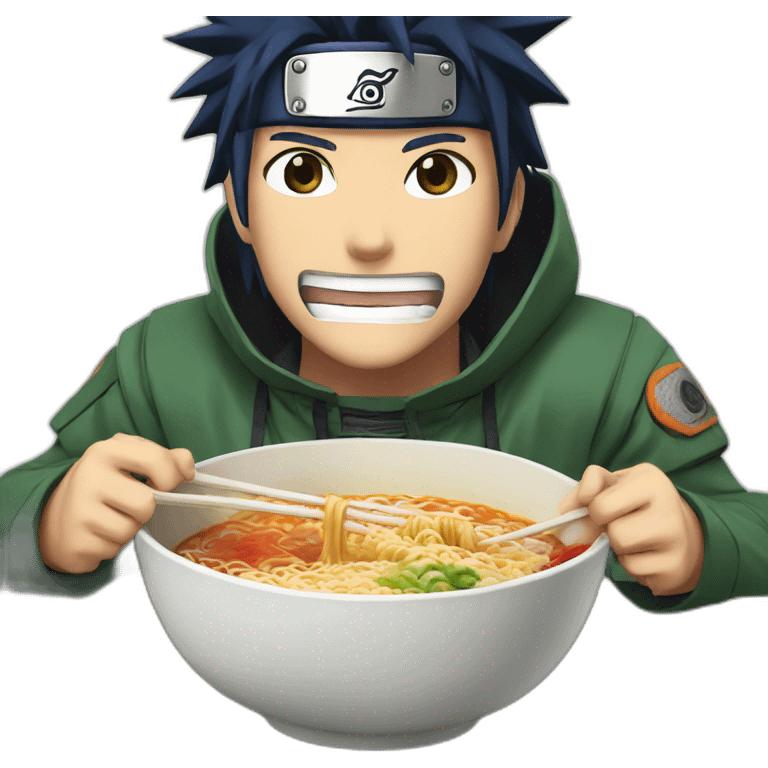 Naruto eating ramen emoji