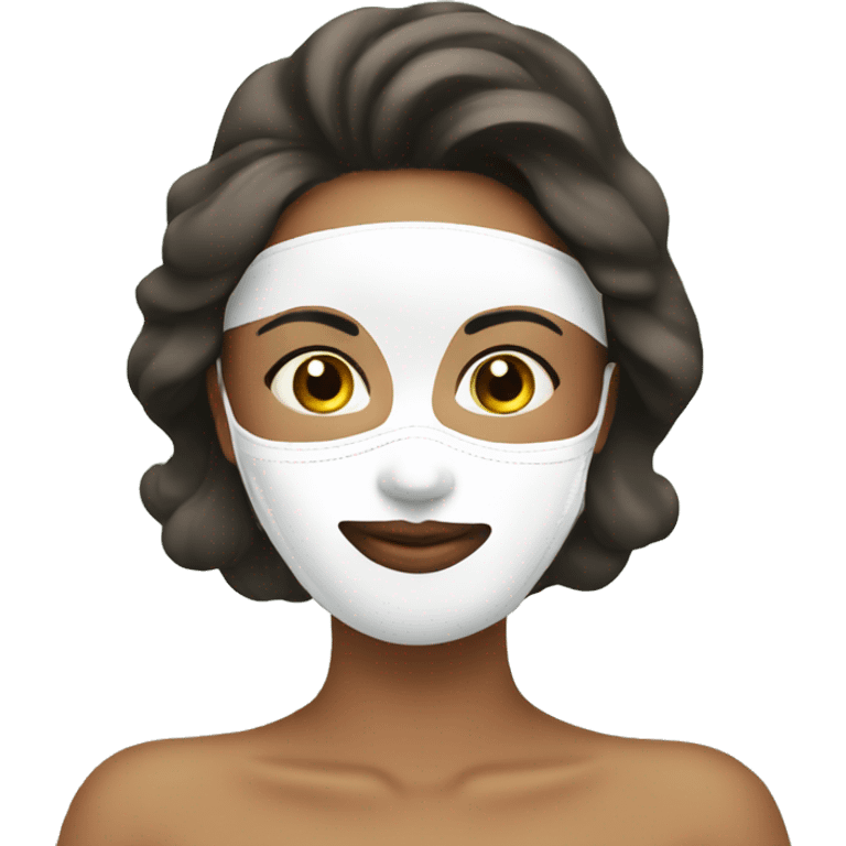 Lady with face mask spa beauty full face relaxing emoji