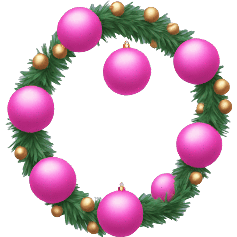 Pink ball ball Christmas garland emoji