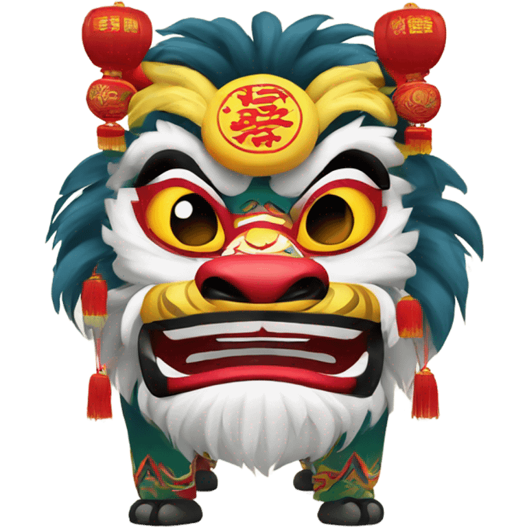 Chinese style, Happy New Year, Lion dance emoji