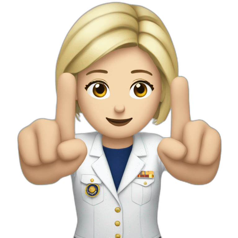 Marine le pen qui lève les mains emoji