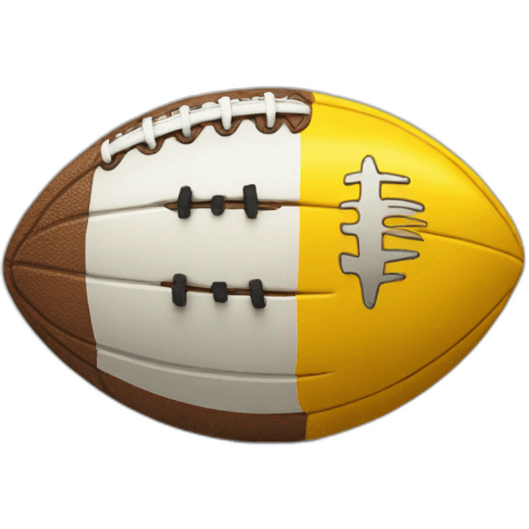 yellow coin with one simple american football on it emoji