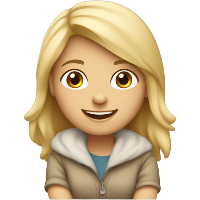 Cozy blonde girl emoji