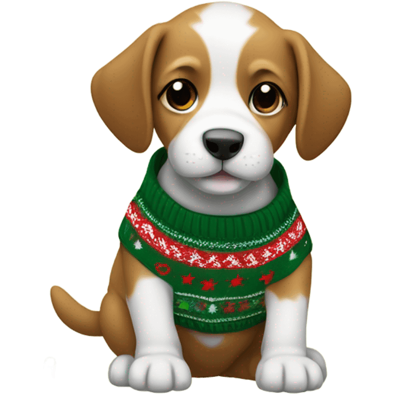 Christmas puppy emoji