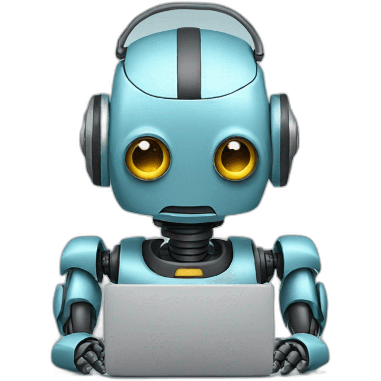 robot with laptop emoji